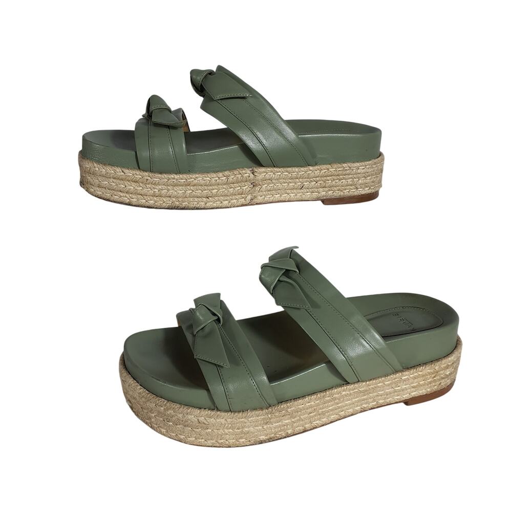 Alexandre Birman Knotted Green Clarita Espadrille Slides Size 38 EU / US 8 - Picture 2 of 7